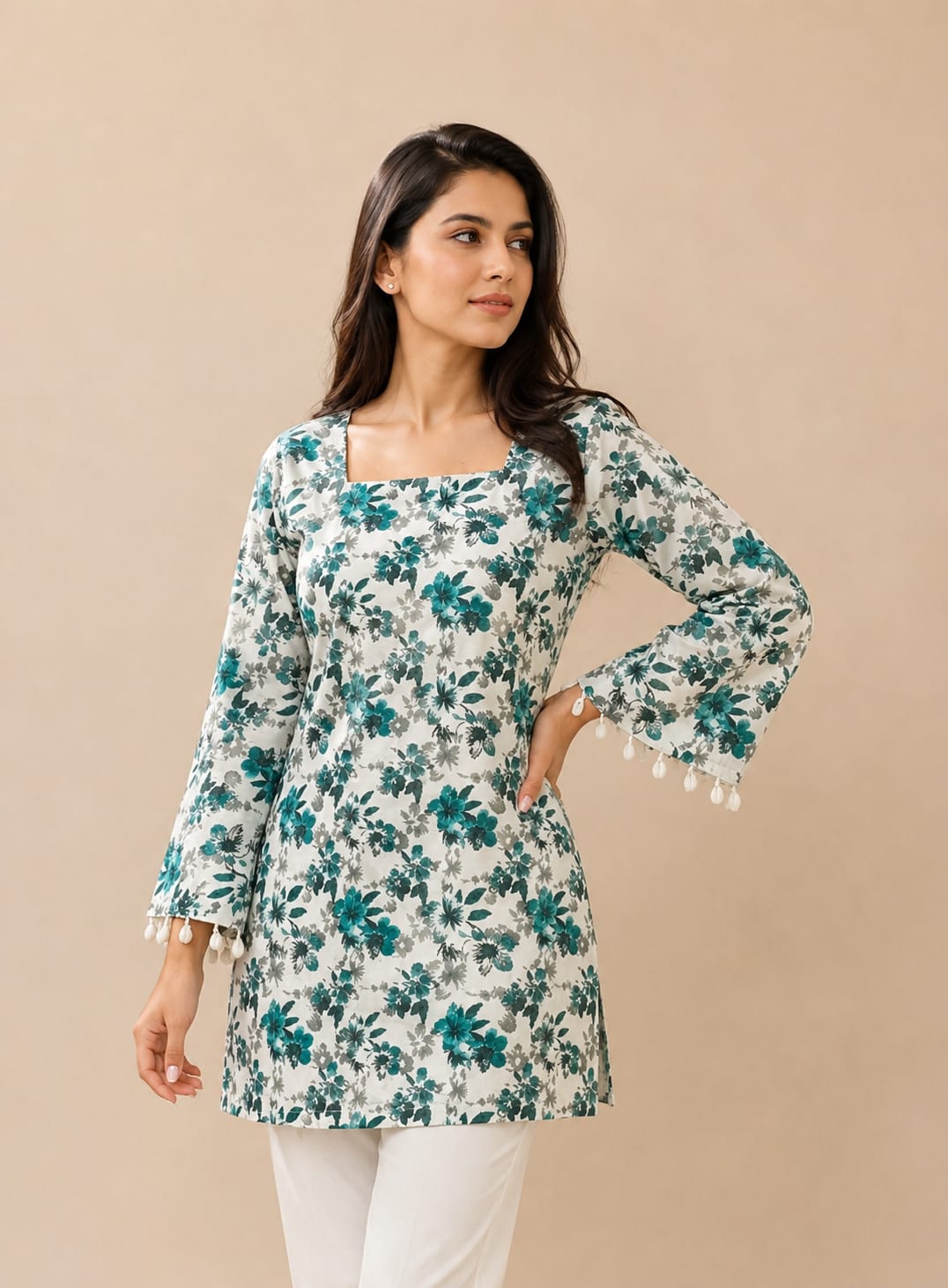 Floral Print Cotton Kurti