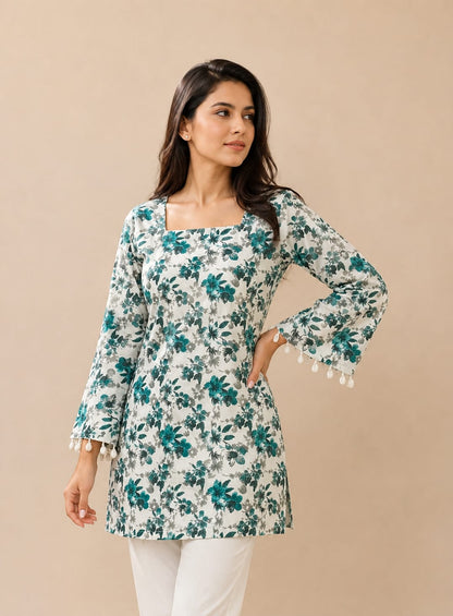 Floral Print Cotton Kurti
