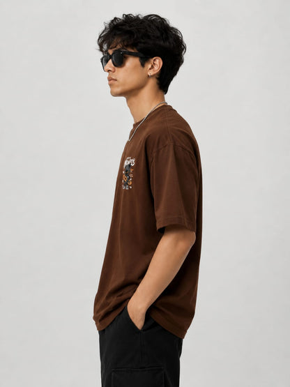 Brown Typography T-Shirt